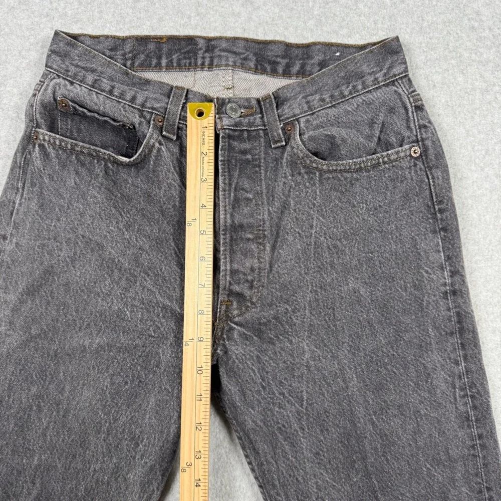 Vintage 80s Levis 501 Charcoal Gray Black Denim Jeans Made in USA 30x34 Grunge